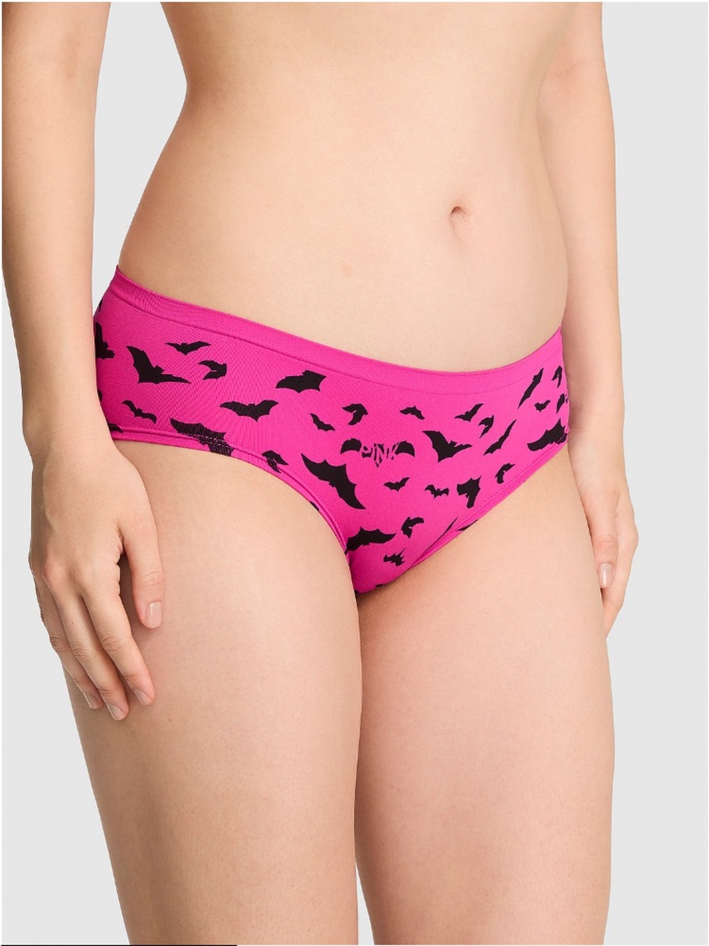 🖤VS Pink Halloween bats seamless hiphugger panty sz M NWT